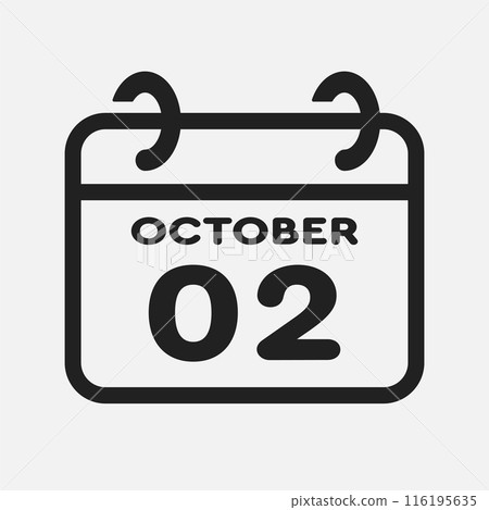 Icon page calendar day - 2 October 116195635