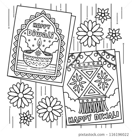 Diwali Greeting Cards Coloring Page for Kids Diwali Greeting Cards Coloring Page for Kids 116196022