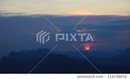 Sunrise scene seen from Niesen Kulm, Switzerland. Sunrise scene seen from Niesen Kulm, Switzerland. 116196056