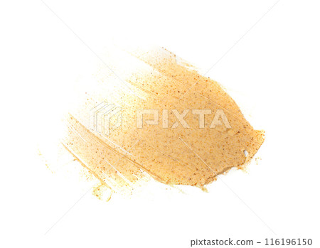 Apricot Scrub Smear Isolated, Body Peeling Cream Sample, Organic Exfoliate Face Mask, Sugar Scrub Smear 116196150