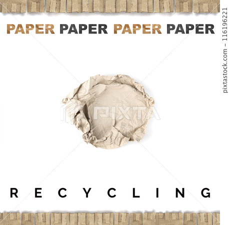 Paper Recycling Banner, Torn Wastepaper Isolated on White Background, Recycling Concept Paper Recycling Banner, Torn Wastepaper Isolated on White Background, Recycling Concept 116196221