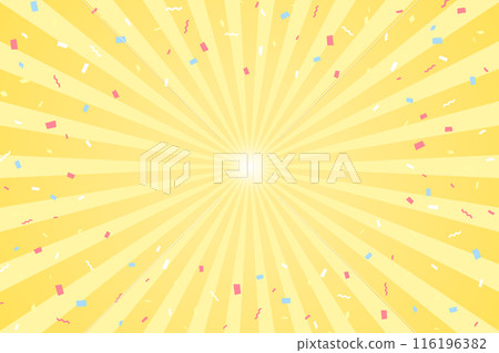 具有集中線條和小五彩紙屑的黃色背景材料 具有集中線條和小五彩紙屑的黃色背景材料 116196382