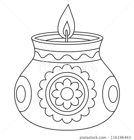 Diwali Candles Isolated Coloring Page for Kids Diwali Candles Isolated Coloring Page for Kids 116196463