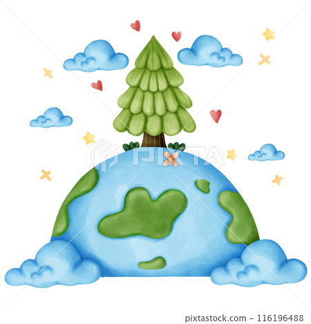 The world is green and the forests are green on a bright day.	 116196488