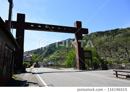 Monument at the Kiso Fukushima checkpoint on the Nakasendo Monument at the Kiso Fukushima checkpoint on the Nakasendo 116196819