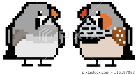 Pixel art Animal illustration Pair of zebra finches Normal 116197088