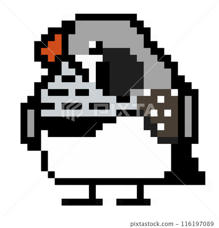 Pixel art Animal illustration Male zebra finch Black cheek 116197089