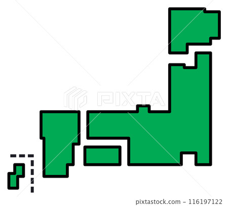 日本全國地圖從北海道到九州 116197122