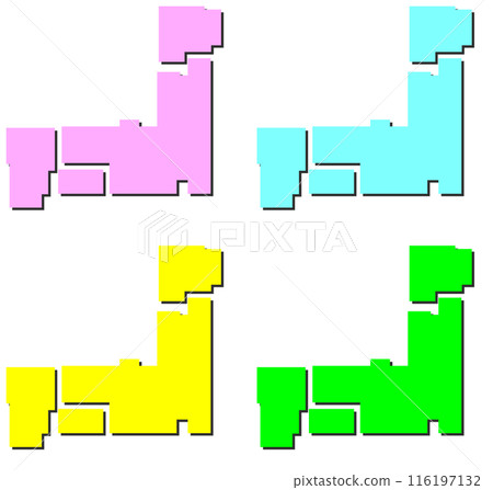 日本全國地圖從北海道到九州 116197132