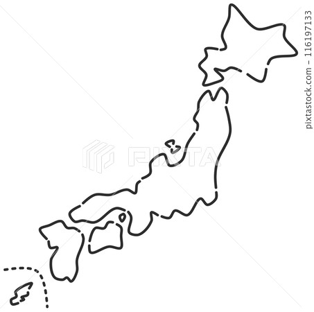 日本全國地圖從北海道到九州 116197133