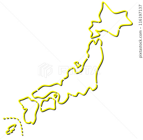 Map of Japan from Hokkaido to Kyushu 116197137