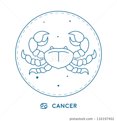 Cancer Zodiac Sign Illustration vector Cancer Zodiac Sign Illustration vector 116197402