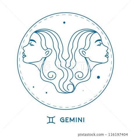 Gemini Zodiac Sign Illustration vector 116197404