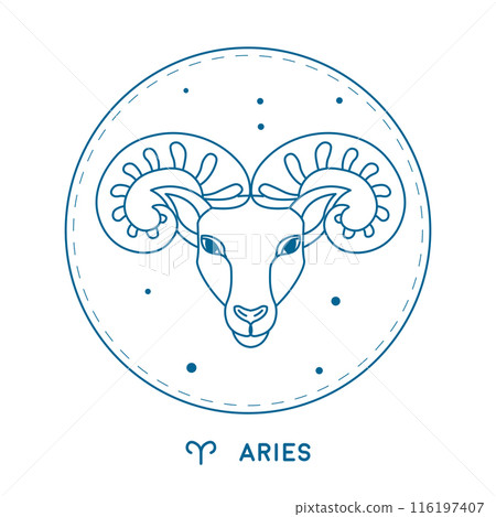 Aries Zodiac Sign Illustration vector Aries Zodiac Sign Illustration vector 116197407