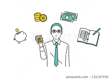 Illustration of a business person in accounting 116197456