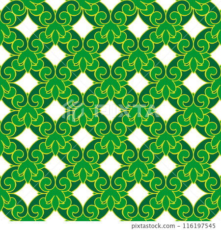 Real Tatar seamless pattern. Islamic floral geometry. Culture of the Tatar people, symbols of green and red. Real Tatar seamless pattern. Islamic floral geometry. Culture of the Tatar people, symbols of green and red. 116197545