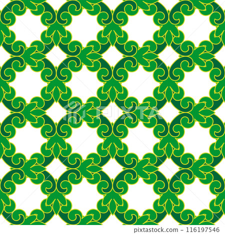 Real Tatar seamless pattern. Islamic floral geometry. Culture of the Tatar people, symbols of green and red. 116197546