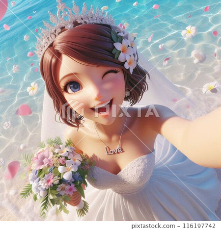 A bride with a bouquet A bride with a bouquet 116197742