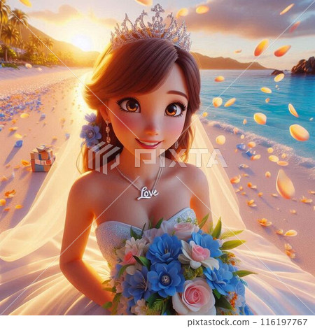 A bride with a bouquet A bride with a bouquet 116197767