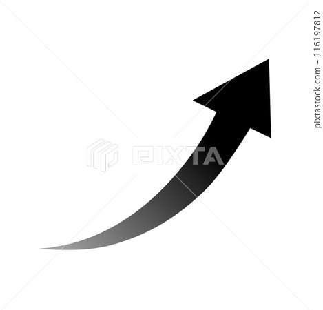 Rising arrow black gradation 116197812