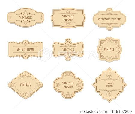 Vintage Labels and Frames Set 116197890