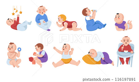 Cute Babies in Various Poses Cute Babies in Various Poses 116197891