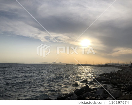 nice sunset over harbour nice sunset over harbour 116197974