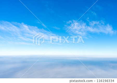 Blue sky seen from an airplane 116198334