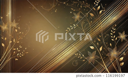 Golden floral decoration 116199197