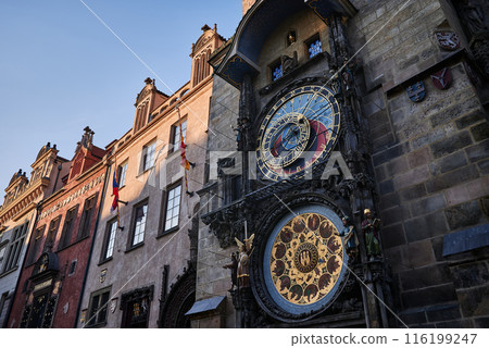 Detail of the Prague Astronomical Clock, attached to the Old Town Hall in Prague, capital of the Czech Republic 116199247