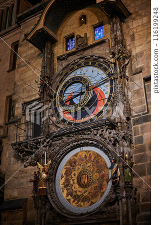 Detail of the Prague Astronomical Clock, attached to the Old Town Hall in Prague, capital of the Czech Republic Detail of the Prague Astronomical Clock, attached to the Old Town Hall in Prague, capital of the Czech Republic 116199248