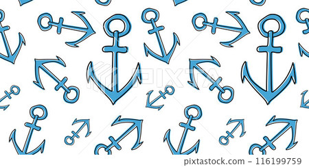 Seamless vector pattern with Anchors. Template for wallpaper, pattern fills, web page background, surface textures. Flat And Linear style Rapport Navy Illustration for Wrapping paper. Seamless vector pattern with Anchors. Template for wallpaper, pattern fills, web page background, surface textures. Flat And Linear style Rapport Navy Illustration for Wrapping paper. 116199759