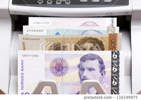 Norwegian crown in the counting machine Norwegian crown in the counting machine 116199975