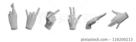 Crossed fingers, rock horns gesture, fuck-off symbol set, hand sign isolated on white background Crossed fingers, rock horns gesture, fuck-off symbol set, hand sign isolated on white background 116200213