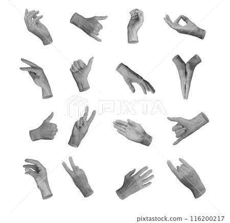 Taking, grabbing, different gestures, hand signs, finger symbols, body language isolated on white Taking, grabbing, different gestures, hand signs, finger symbols, body language isolated on white 116200217