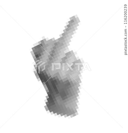 Blurred fuck off, rude offensive hand sign isolated on white background 116200239
