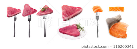 Raw Tuna Steak Isolated Raw Tuna Steak Isolated 116200341