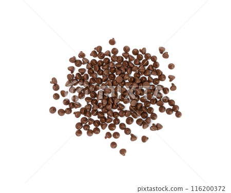 Chocolate Chips Isolated, Scattered Chocolate Sprinkles, Decorative Cocoa Drops, Cookie Decoration Ingredient Chocolate Chips Isolated, Scattered Chocolate Sprinkles, Decorative Cocoa Drops, Cookie Decoration Ingredient 116200372
