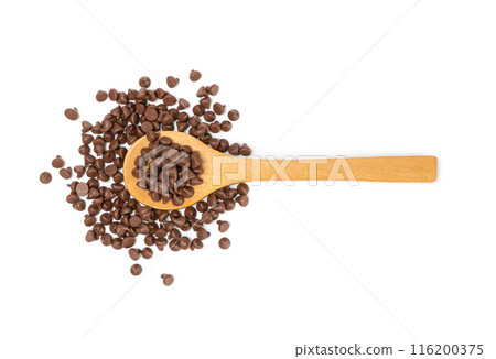 Chocolate Chips Isolated, Scattered Chocolate Sprinkles, Decorative Cocoa Drops, Cookie Decoration Ingredient Chocolate Chips Isolated, Scattered Chocolate Sprinkles, Decorative Cocoa Drops, Cookie Decoration Ingredient 116200375