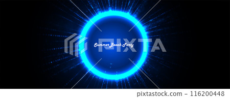 Beautiful beach with palm trees on white sand and blue ocean. Vector art. 116200448