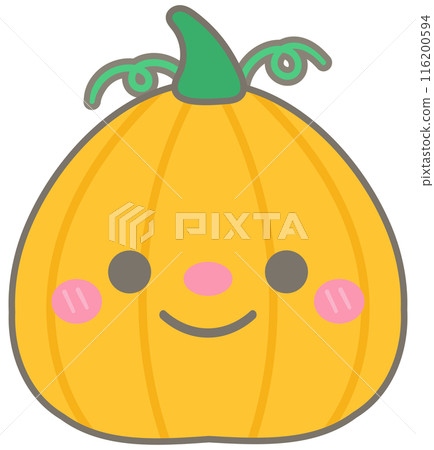Kid hand drawn cute and colorful happy halloween elements pumpkin character 116200594
