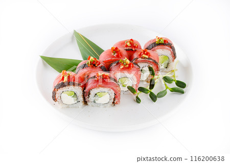 Tataki tuna sushi roll for sushi bar menu 116200638