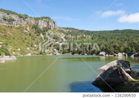 Black lagoon in Castile and Leon region, Spain. Laguna Negra 116200650