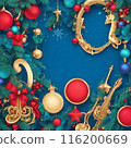 Christmas and New Year background with Christmas tree branches 116200669