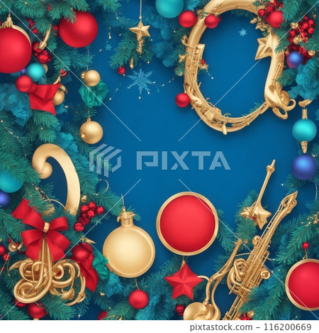 Christmas and New Year background with Christmas tree branches 116200669