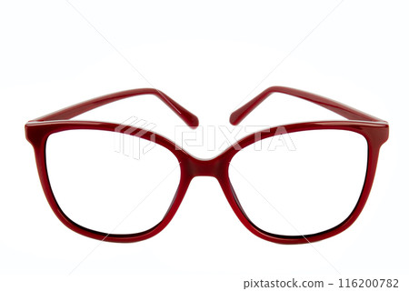Elegant plastic frame for solar or optical glasses isolated on white. Elegant plastic frame for solar or optical glasses isolated on white. 116200782