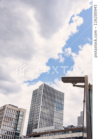 CCTV Camera hanging on the roof. Security cctv camera or surveillance system. 116200945