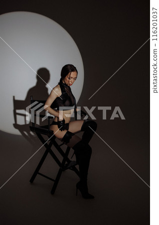 Studio fashion shot of the pretty young woman. Studio fashion shot of the pretty young woman. 116201037