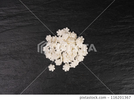 White Snowflake Sprinkles, Scattered Sugar Snow, Decorative Christmas Stars, Ice Xmas Decoration White Snowflake Sprinkles, Scattered Sugar Snow, Decorative Christmas Stars, Ice Xmas Decoration 116201367