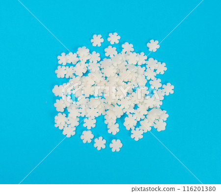 White Snowflake Sprinkles, Scattered Sugar Snow, Decorative Christmas Stars, Ice Xmas Decoration 116201380
